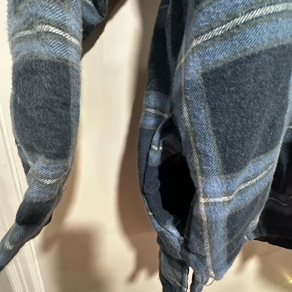 VTG Bugle Boy Dakota Plaid Quilted Lined Flannel Shirt Jacket. Zip Hoodie. Large - Picture 10 of 14